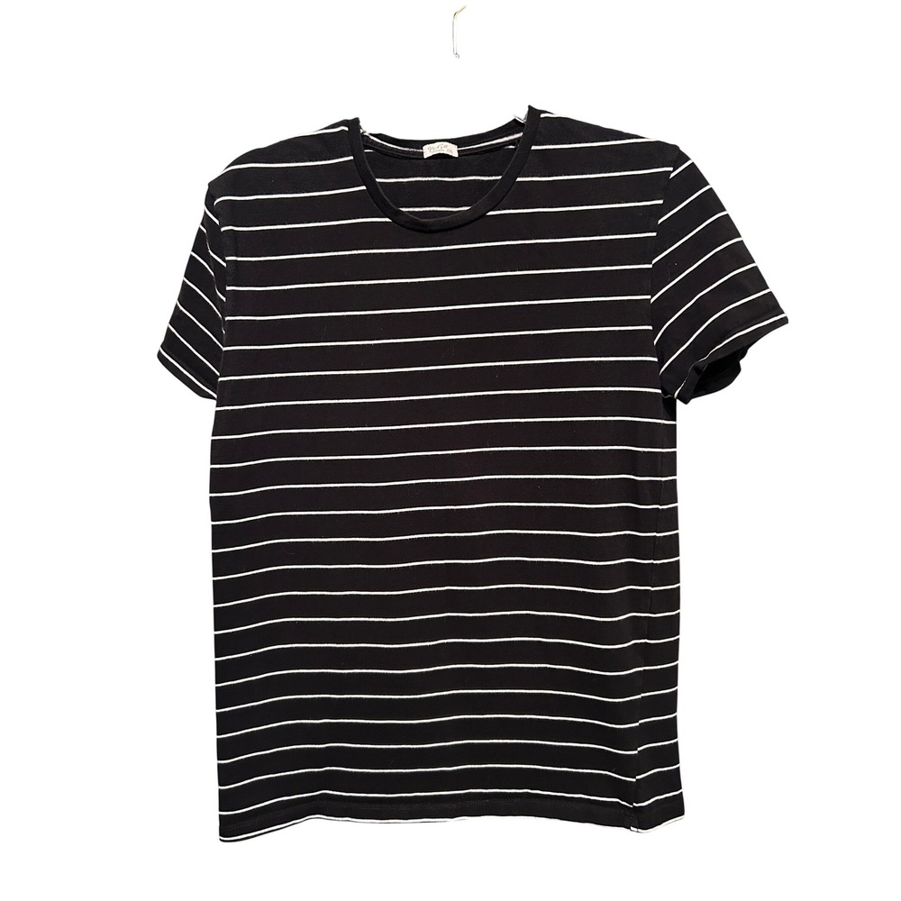 John Galt California Black White Stripe T Shirt Top Womens Size Small